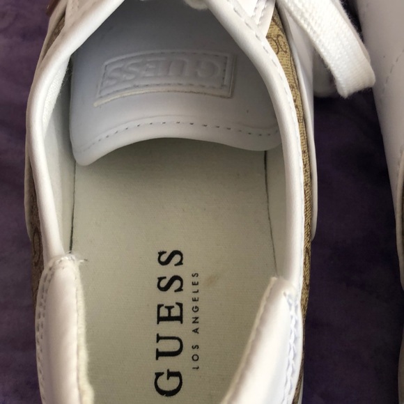 guess white gold sneakers
